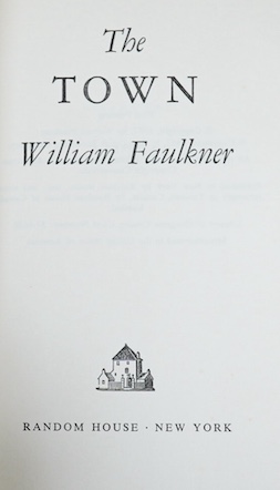 William Faulkner - The Town, first edition, Random House, New York, 1957, full wine coloured morocco by Zaehnsdorf for Asprey & Co. Condition - good